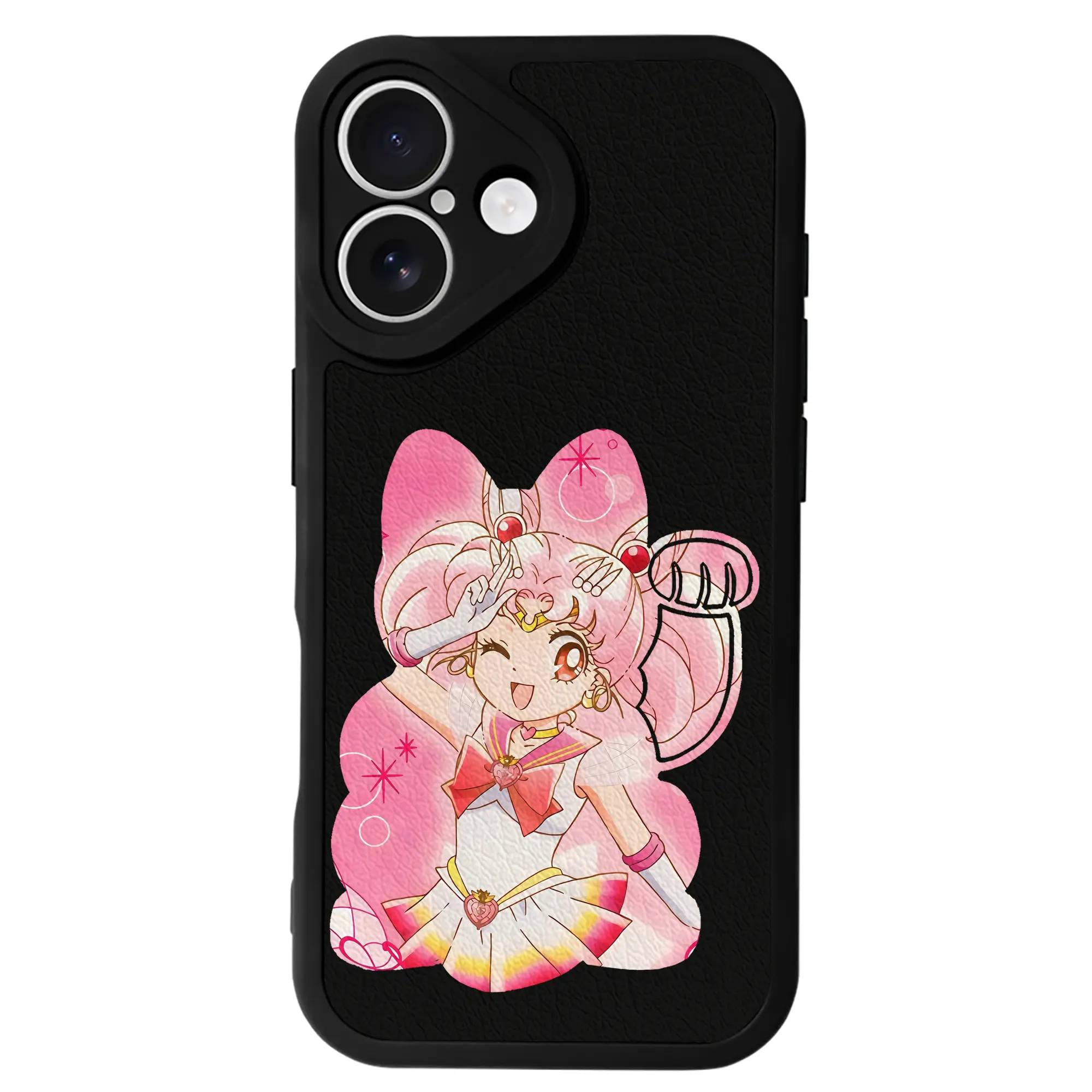 美少女戦士セーラームーン グッズ,ちびうさ - IPhone 16シリーズ対応 ・ シリコンスマホケース ・ レザー調 ・ 高精度フィット ・ 耐衝撃 ・ ワイヤレス充電対応 ・ 精密カット